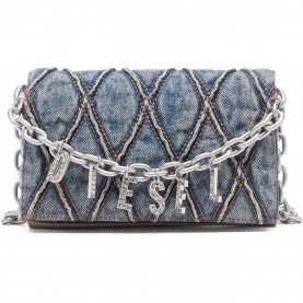 Портмоне Diesel Diesel Quilted Denim Wallet On Chain - Denim портмоне,всички,чанти,аксесоари,на,разпродажба,diesel,diesel,quilted,denim,wallet,on,chain,denim