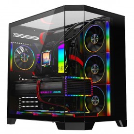 CiT DS360 PRO Black ATX Gaming Case With Dual Chamber Panoramic Tempered Glass - Black cit,ds360,pro,black,atx,gaming,case,with,dual,chamber,panoramic,tempered,glass,black