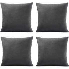 Alan Symonds Set of 4 Plain Chenille Velvet Cushions - Slate подаръци,и,играчки,alan,symonds,set,of,4,plain,chenille,velvet,cushions,slate