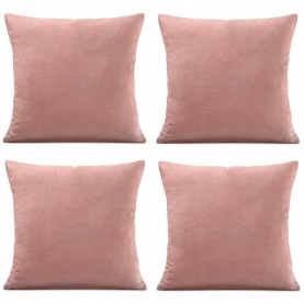 Alan Symonds Set of 4 Plain Chenille Velvet Cushions - Blush подаръци,и,играчки,alan,symonds,set,of,4,plain,chenille,velvet,cushions,blush