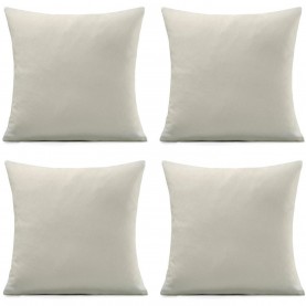 Alan Symonds Set of 4 Plain Chenille Velvet Cushions - Cream подаръци,и,играчки,alan,symonds,set,of,4,plain,chenille,velvet,cushions,cream