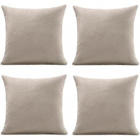 Alan Symonds Set of 4 Plain Chenille Velvet Cushions - Taupe подаръци,и,играчки,alan,symonds,set,of,4,plain,chenille,velvet,cushions,taupe