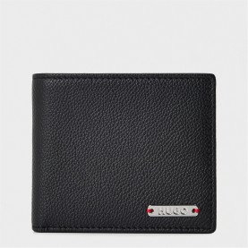 портмоне,портфейли,и,портмонета,мъжки,чанти,и,портмонета,hugo,grained,leather,trifold,wallet,black