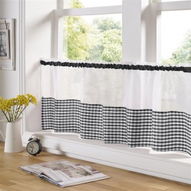 alan,symonds,gingham,cafe,slot,top,curtain,panel,black