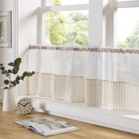 alan,symonds,gingham,cafe,slot,top,curtain,panel,beige