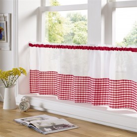alan,symonds,gingham,cafe,slot,top,curtain,panel,red