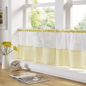 alan,symonds,gingham,cafe,slot,top,curtain,panel,yellow