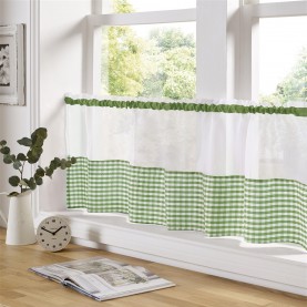 alan,symonds,gingham,cafe,slot,top,curtain,panel,green