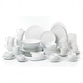 Waterside 60pc White Coupe Dinner Set - White waterside,60pc,white,coupe,dinner,set,white