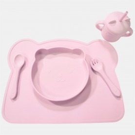 cute,and,co,&amp;,co,baby,silicone,dinner,set,pink