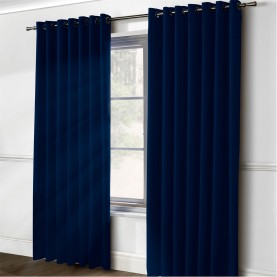 Alan Symonds Plain 95pct. Blackout Ring Top Curtains - Navy alan,symonds,plain,95pct.,blackout,ring,top,curtains,navy