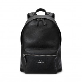Раница Polo Ralph Lauren Mens Pebble Leather Dome Backpack - Black раница,всички,чанти,polo,ralph,lauren,mens,pebble,leather,dome,backpack,black