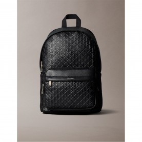 всички,чанти,calvin,klein,emblem,emboss,round,backpack,black