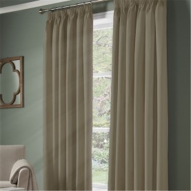 Alan Symonds Plain 95pct. Blackout Pencil Pleat Taped Top Curtains - Beige alan,symonds,plain,95pct.,blackout,pencil,pleat,taped,top,curtains,beige