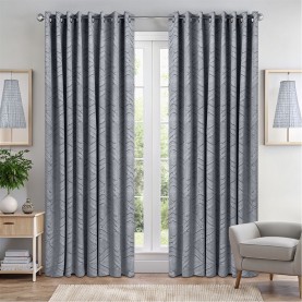 Alan Symonds Aztec 95pct. Blackout Ring Top Curtains - Silver alan,symonds,aztec,95pct.,blackout,ring,top,curtains,silver