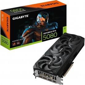 Gigabyte Technology RTX 5080 WINDFORCE OC SFF 16G Graphics Card - 16GB GDDR7 256bit PCI-E 5.0 2670MHz Core Clock - Black gigabyte,technology,rtx,5080,windforce,oc,sff,16g,graphics,card,16gb,gddr7,256bit,pci,e,5,0,2670mhz,core,clock,black