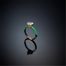Chiara Ferragni Love Ring Ld99 - Yg/Green chiara,ferragni,love,ring,ld99,yg,green