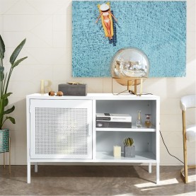 аксесоари,на,разпродажба,furniturer,storage,cabinet,with,shelves,and,perforated,door,white,96.5,x,40,x,64.5,cm,white