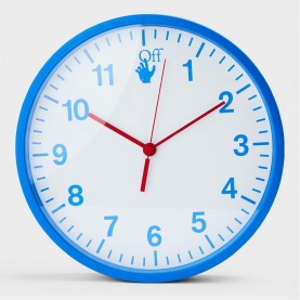 аксесоари,на,разпродажба,off,white,unisex,wall,clock,blue,fluo