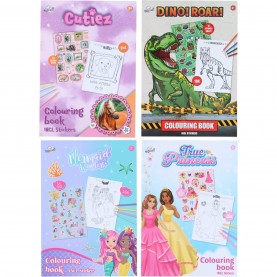 Edco Colouring Book A4 with Stickers 16 Pages - Multi подаръци,и,играчки,канцеларски,принадлежности,аксесоари,за,училище,учебни,помагала,аксесоари,на,разпродажба,edco,colouring,book,a4,with,stickers,16,pages,m