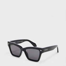 Off White Cincinnati 53 - Tortoise Shell Acetate Made in Italy Cat Eye Sunglasses - Black/Dark Grey off,white,cincinnati,53,tortoise,shell,acetate,made,in,italy,cat,eye,sunglasses,black,dark,grey