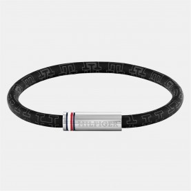бижутерия,tommy,hilfiger,tommy,hilfiger,men’s,cord,leather,bracelet,black