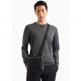 Чанта за през рамо EMPORIO ARMANI Regenerated Saffiano Leather Flat Shoulder Bag - Black 81072 чанта,за,през,рамо,всички,чанти,аксесоари,на,разпродажба,emporio,armani,regenerated,saffiano,leather,flat,shoulder,bag,black,81072