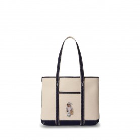 Дамска чанта Polo Ralph Lauren Womens Tote Bag - ECRU/INDIGO SKY дамска,чанта,всички,чанти,аксесоари,на,разпродажба,polo,ralph,lauren,women,s,tote,bag,ecru,indigo,sky