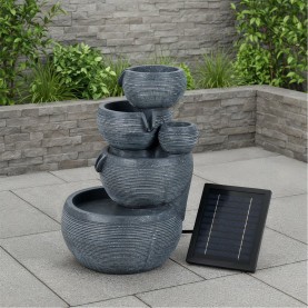 Streetwize Solar Water Feature with Battery Backup - Natural Cascade - Slate Grey градина,/,на,открито,streetwize,solar,water,feature,with,battery,backup,natural,cascade,slate,grey