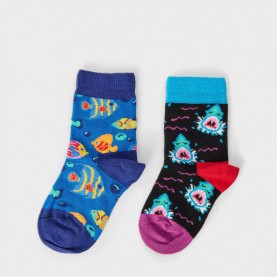 Happy Socks Shrk Fish 2 Sk Bb99 - Black чорапи,на,разпродажба,всички,чорапи,happy,socks,shrk,fish,2,sk,bb99,black
