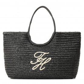 Tommy Hilfiger Women's Straw Bag - Black Raffia всички,чанти,tommy,hilfiger,women's,straw,bag,black,raffia