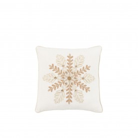 Gallery Luxe Snowflake Cushion 450x450mm - Cream аксесоари,на,разпродажба,gallery,luxe,snowflake,cushion,450x450mm,cream