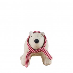 Gallery Polar Bear Doorstop Cream/Red - White gallery,polar,bear,doorstop,cream,red,white