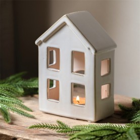 Gallery White House Tealight Holder 120x60x170mm - White аксесоари,на,разпродажба,gallery,white,house,tealight,holder,120x60x170mm,white