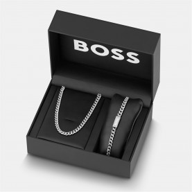аксесоари,на,разпродажба,boss,gents,boss,chain,for,him,stainless,steel,necklace,&amp;,bracelet,gift,set,silver