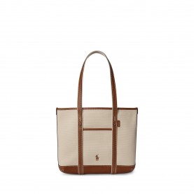 Дамска чанта Polo Ralph Lauren Womens Tote Bag - ECRU/CUOIO дамска,чанта,всички,чанти,polo,ralph,lauren,women,s,tote,bag,ecru,cuoio