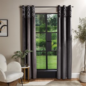 homelife,velvet,top,panel,curtains,grey