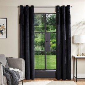 homelife,velvet,top,boarder,panel,curtains,black