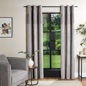homelife,velvet,top,boarder,panel,curtains,mink