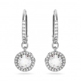 бижутерия,swarovski,una,angelic,drop,earrings,round,cut,white,rhodium,plated,silver,crystal