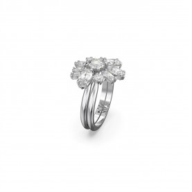 аксесоари,на,разпродажба,swarovski,gema,cocktail,ring,mixed,cuts,flower,white,rhodium,plated,crystal,rhodium