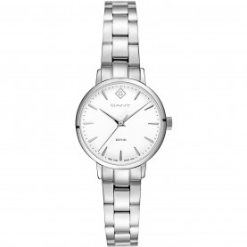 часовник,часовници,gant,gant,park,avenue,28,white,metal,watch,stainless,steel,watch,silver,white