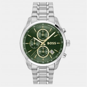 бижутерия,часовници,boss,gents,boss,grand,prix,chronograph,with,green,dial,silver