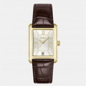 часовник,бижутерия,часовници,boss,gents,boss,principle,dress,watch,with,leather,strap,gold