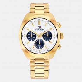 Часовник Tommy Hilfiger Men's Hudson 40mm Stainless Steel Chronograph Analogue Quartz Watch - Gold часовник,часовници,tommy,hilfiger,men's,hudson,40mm,stainless,steel,chronograph,analogue,quartz,watch,gold