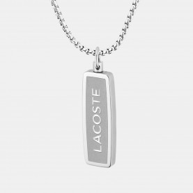 Lacoste Mens District Reversible Pendant Necklace - Silver lacoste,mens,district,reversible,pendant,necklace,silver