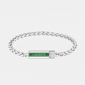 Lacoste Mens Spelt Stainless Steel Bracelet - Silver lacoste,mens,spelt,stainless,steel,bracelet,silver