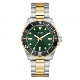часовник,бижутерия,часовници,аксесоари,на,разпродажба,guess,men's,cliff,quartz,analogue,watch,green,silver