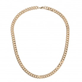 Fabric Curb Chain Necklace - Gold fabric,curb,chain,necklace,gold