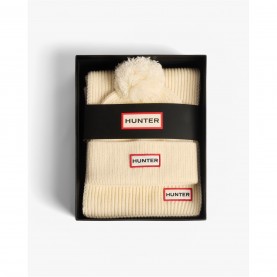 Комплект Hunter Hunter Pom/Scarf Set Ld54 - Antique White комплект,всички,шапки,hunter,hunter,pom,scarf,set,ld54,antique,white